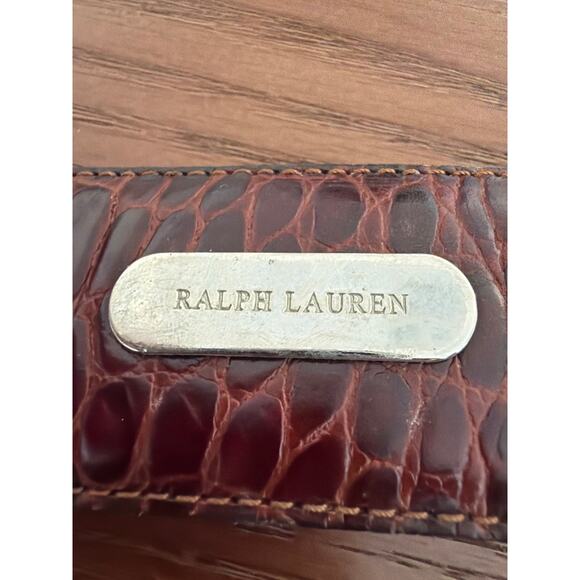 Ralph Lauren brown crocodile embossed leather Belt Sz M fits 35 main image 6
